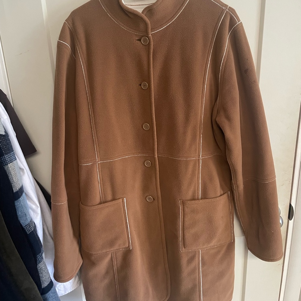 Brown and White Reversible Coat